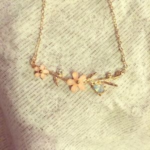 Cute simple cherry blossom necklace